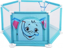 otroška igralna ograja slonček z žogicami in košem