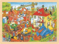 Goki wooden puzzle On the Construction Site 96 pieces