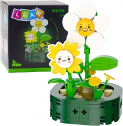 Mini klocki konstrukcyjne Kwiaty z buźkami Białe Żółte 142 szt.