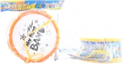 Dziecięcy plastikowy bębenek z pałeczkami 21 cm