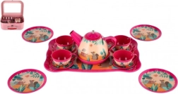Children’s tin tea set in a suitcase, 15 pieces