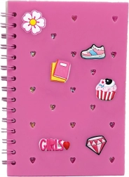 Pink A5 Notebook with Badges – TOYS INN