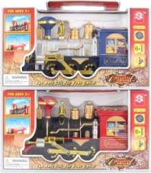 Smoking plastic battery-powered locomotive