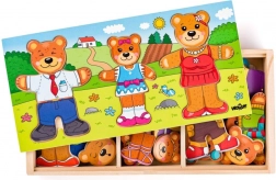 Wooden Dress‑Up Puzzle Bear Family