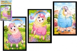 Sequin mini picture llama 10 × 16 cm