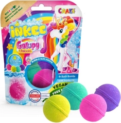 Inkee bombes de bain effervescentes Galupy Unicorn – set de 4 couleurs