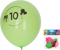Opblaasbare ballonnen 30 cm met nummer 10 – set van 5 stuks
