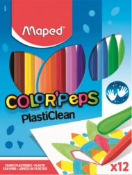 Háromszög alakú műanyag zsírkréták MAPED Color'Peps PlastiClean, 12 db
