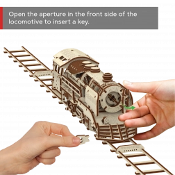 Dřevěné 3D puzzle WOODEN CITY Express s kolejemi