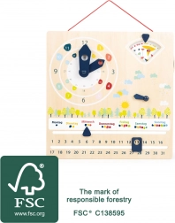 Calendrier didactique avec horloge SMALL FOOT