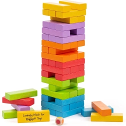 Colorful Wobbly Tower BIGJIGS TOYS