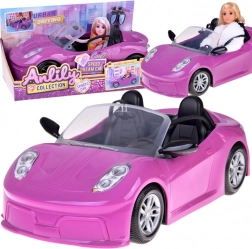 Lilla sports cabriolet til dukker til 2 dukker