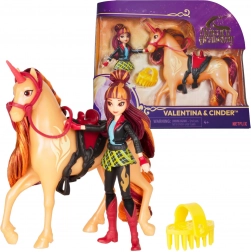 Unicorn Academy Valentina in Cinder – figurica deklice in samoroga z dodatki