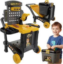 Kinder 3-in-1 Werkbank mit Wagen und Koffer, 59 Teile
