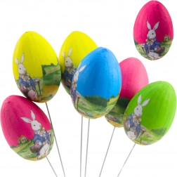 Húsvéti tojások huzalon nyuszival - 6 darabos készlet