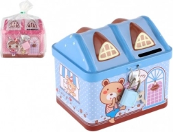 Fém persely házikó formában zárral 12 × 11 cm