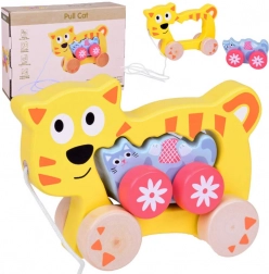 Gattino di legno da traino 2in1 – famiglia su ruote