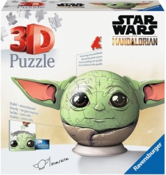 Ravensburger 3D Puzzle STAR WARS Mandalorian Grogu – Sphere, 72 Pieces