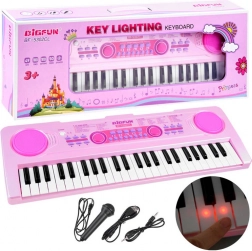 Children's electronic keyboard BIGFUN with backlit keys, 49 keys
