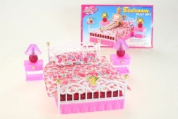 Camera da letto per bambole Glorie con lampadine luminose