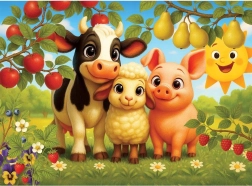 WOODEN CITY Wooden Puzzle Farm Animals 40 Pieces