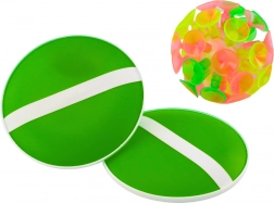 Zručnostná hra s guľatými pálkami a loptičkou so sacími šálkami zelená