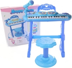 Pianoforte per bambini blu con adattatore