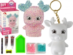 Kreatív DIY rózsaszín gyémánt rénszarvas 3D kristályos medál