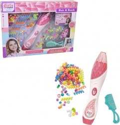 Souprava na zaplétání korálků do vlasů