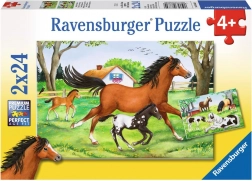 RAVENSBURGER puzzle mondo dei cavalli 2×24 pezzi
