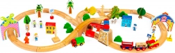 Ferrovia in legno 74 pezzi Ecotoys