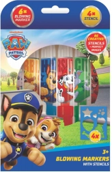 Pihalni flomastri s šablonami za fante Paw Patrol, 6 kos