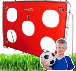 Nogometni gol za trening s ciljanom mrežom crvena 213x152x75 cm