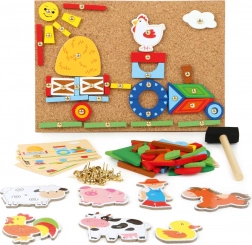 Hammering Game On the Farm – creative cork mosaic for kids