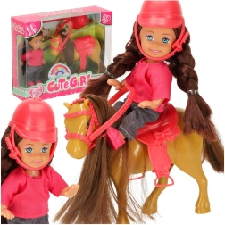 Doll with pony – riding set, 5 pieces