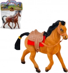 Plastic horse with saddle