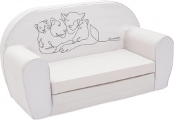 New Baby Lion Family Children's Convertible Sofa, Light Grey