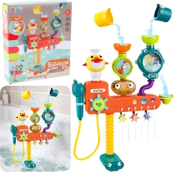 Omhældnings-badelegetøj med and, vindmøller og bægre