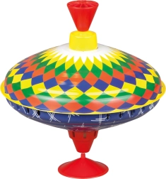 Metalen tol multicolor 19 cm