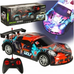 Sportieve op afstand bestuurbare auto blauw-rood