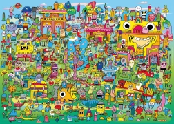 Puzzle 1000 elementów – wioska pełna doodli – Jon Burgerman, HEYE