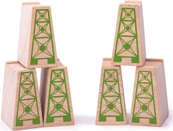 Houten brugpijlers voor treinbaan 6 stuks BIGJIGS RAIL