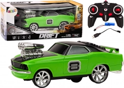 RC drifting car 1:18 with lights and sounds – green