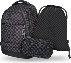 Set di articoli scolastici BAAGL Skate Max grigio: zaino, astuccio e sacchetto