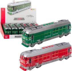 Toy train with light, sound, and steam effects