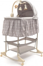 Multifunctional cradle and bassinet for baby New Baby, stars, grey