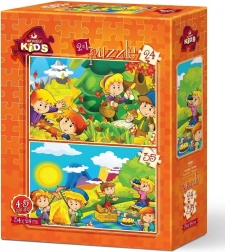 Puzzle Autumn and Spring 24+35 pieces