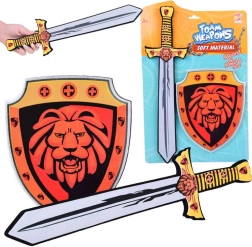 Foam Knight Set – Sword and Shield with Lion Crest