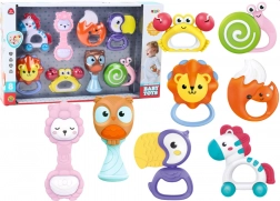 Set of Rattles and Teethers for Babies – Animals, 8 pcs