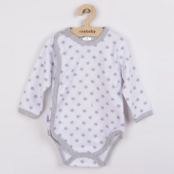 Body neonato con apertura totale con stelline – grigio